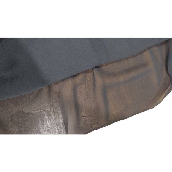 Theory Silk Long Sleeve Babydoll Dress, Sequin Neck, Sheer Sleeves, Blk, Sz 10 - Picture 5 of 7